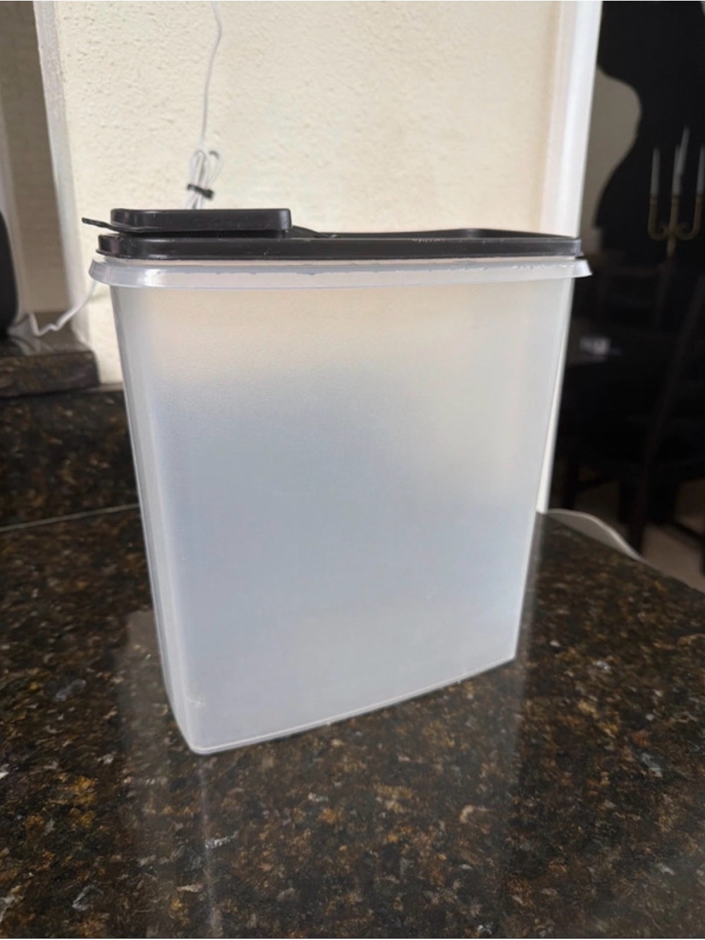 Tupperware Clear Container with Black Lid - Pantry Storage